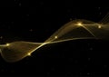 Abstract background with golden flowing waves