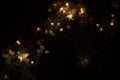Abstract Background: Golden Glittering Fireworks Royalty Free Stock Photo