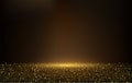 Abstract background. A golden glow with magical dust. Royalty Free Stock Photo