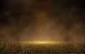 Abstract background. A golden glow with magical dust. Royalty Free Stock Photo