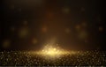 Abstract background. A golden glow with magical dust. Royalty Free Stock Photo