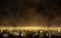 Abstract background. A golden glow with magical dust. Royalty Free Stock Photo
