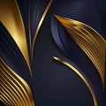 Abstract background with golden and naval blue stripes and triangles