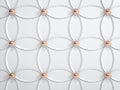 Abstract background with golden spheres over white stucco or clay geometry shapes and figures. 3d abstract golden and Royalty Free Stock Photo