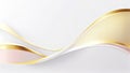 Abstract background with golden wavy lines. White and gold colors Royalty Free Stock Photo