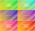 six sets of orange shinnig diagonal gradient abstract background with frame. simple, modern and color style Royalty Free Stock Photo