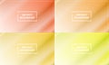 four collections of yellow, orange, brown and white gradient abstract background with frame and diagonal shining Royalty Free Stock Photo