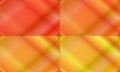 four sets of red, orange and yellow light neon abstract background with cross ray textures