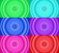 six sets of circle radial gradient abstract background. green, blue, purple, pink and red Royalty Free Stock Photo