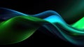 abstract background with green and blue flowing waves, vector illustration. Generative AI Royalty Free Stock Photo