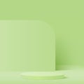 Abstract background with green color geometric 3d podiums. Vector