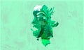 Abstract Background Green Face In Profile. Illustration Royalty Free Stock Photo
