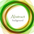Abstract background with green and orange wave in the form of a circle Royalty Free Stock Photo