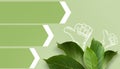 Abstract Background. Green thumbs up for eco-friendly banner and green leaves. save the earth and world environment day