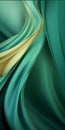 abstract background with green and yellow satin drapery cloth Royalty Free Stock Photo
