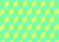 Abstract background with green, yellow squares  is joined together to form a cube. Royalty Free Stock Photo
