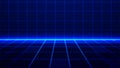 Abstract background with grid and blue light. Vector illustration for your design Royalty Free Stock Photo