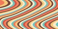 Abstract background of groovy Wavy spiral line design in 70s Hippie Retro style