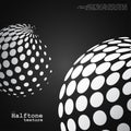 Abstract background of the halftone spheres in white color Royalty Free Stock Photo