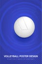 Abstract background with halftone texture, circles and volleyball ball