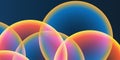 Abstract Background, Header or Banner Design with Large Red, Orange, Yellow and Blue Overlaying Globes, Bubbles Pattern Royalty Free Stock Photo