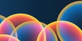 Abstract Background, Header or Banner Design with Large Red, Orange, Yellow and Blue Overlaying Globes, Bubbles Pattern Royalty Free Stock Photo