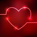 Abstract background with heart shape neon lines Royalty Free Stock Photo