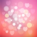 Abstract background, hearts and bokeh, Royalty Free Stock Photo