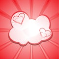 Abstract background with hearts and clouds Royalty Free Stock Photo