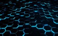 abstract background hexagon black and blue.Generative AI Royalty Free Stock Photo