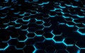 abstract background hexagon black and blue.Generative AI Royalty Free Stock Photo