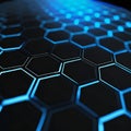 abstract background hexagon black and cyan wallpaper futuristic