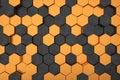Abstract background of hexagon. Modern tile wall. 3D rendering Royalty Free Stock Photo