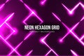 Abstract background hexagon neon light grid