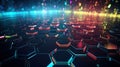 Abstract background with hexagonal tiles. Tech styled hex pattern. Generated AI. Royalty Free Stock Photo