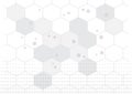 Abstract background with hexagons and dots halftone, gray and white colors. Vector Royalty Free Stock Photo