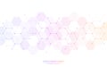 Abstract background of hexagons pattern and chemical engineering, genetic research, molecular structure. Vector Royalty Free Stock Photo