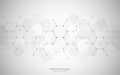 Abstract background of hexagons pattern and chemical engineering, genetic research, molecular structure. Vector Royalty Free Stock Photo