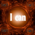 Abstract background with I can, I cant concept. Thinking, Success and Creativity. 3d illustration Royalty Free Stock Photo