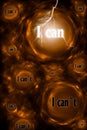 Abstract background with I can, I cant concept. Thinking, Success and Creativity. 3d illustration Royalty Free Stock Photo