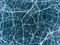 The natural texture of winter ice with white bubbles and cracks on a frozen lake. Abstract background of ice and cracks on the Royalty Free Stock Photo