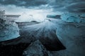 Abstract background of ice and sea with stunnig sky during winter