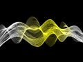 Abstract background with illuminated wave movements Golden blurred wave color design.