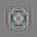 Abstract background, illustration. Complex overlay of lines with different colors on gray background. Symmetrical.