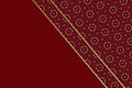 Diagonal layers of overlapping red patterned paper