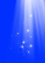 abstract background image of blurry lights and light beam manipulations over blue background Royalty Free Stock Photo