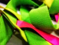 An abstract background image of colourful textured straps