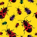 abstract background and insects - red bugs Royalty Free Stock Photo