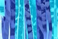 Cyan, blue interlaced stripes. Abstract background.