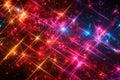 Abstract Background with Intersecting Neon Lines and Stars